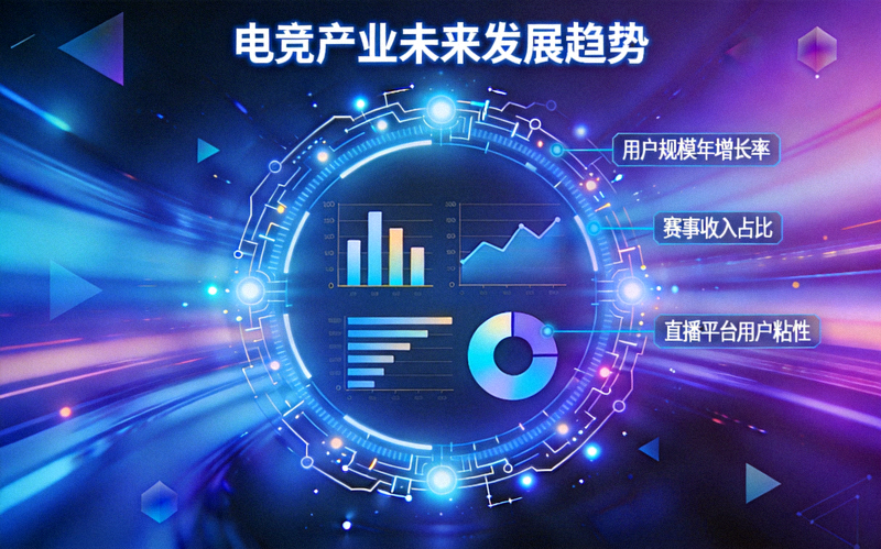 电竞产业未来发展趋势分析文章配图 - 数据图表与科技元素
